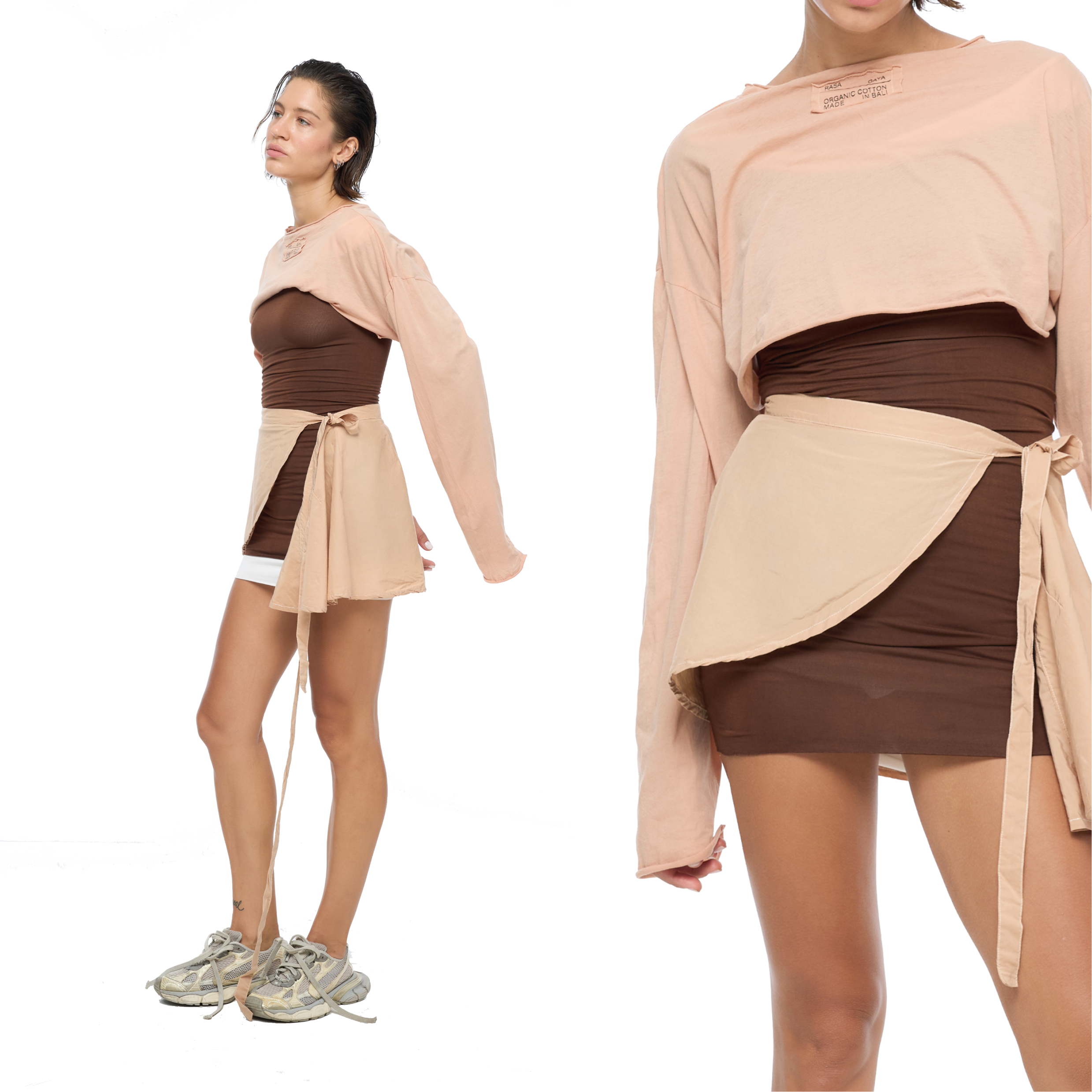 SKIRT FLOWER Beige Pink