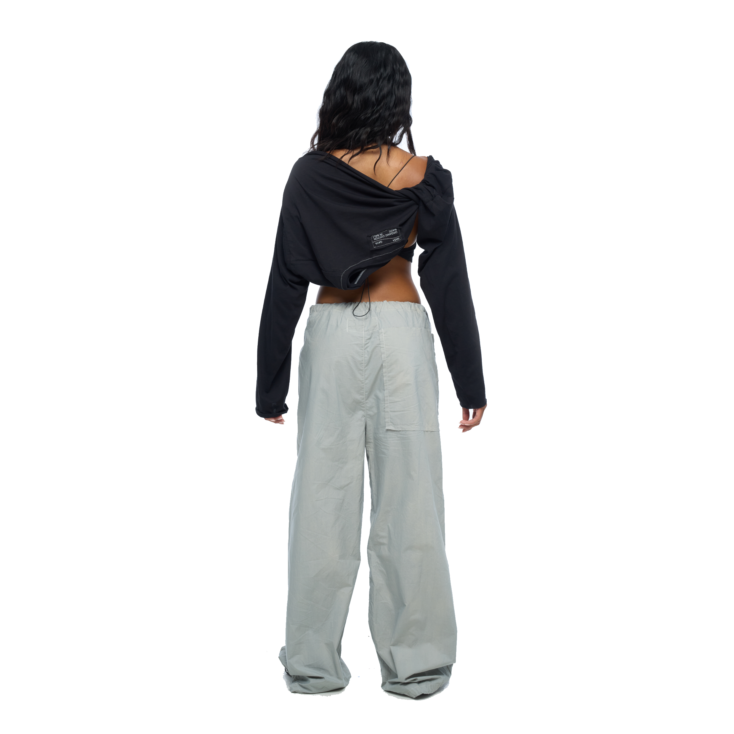 LONGSLEEVE CROP Black