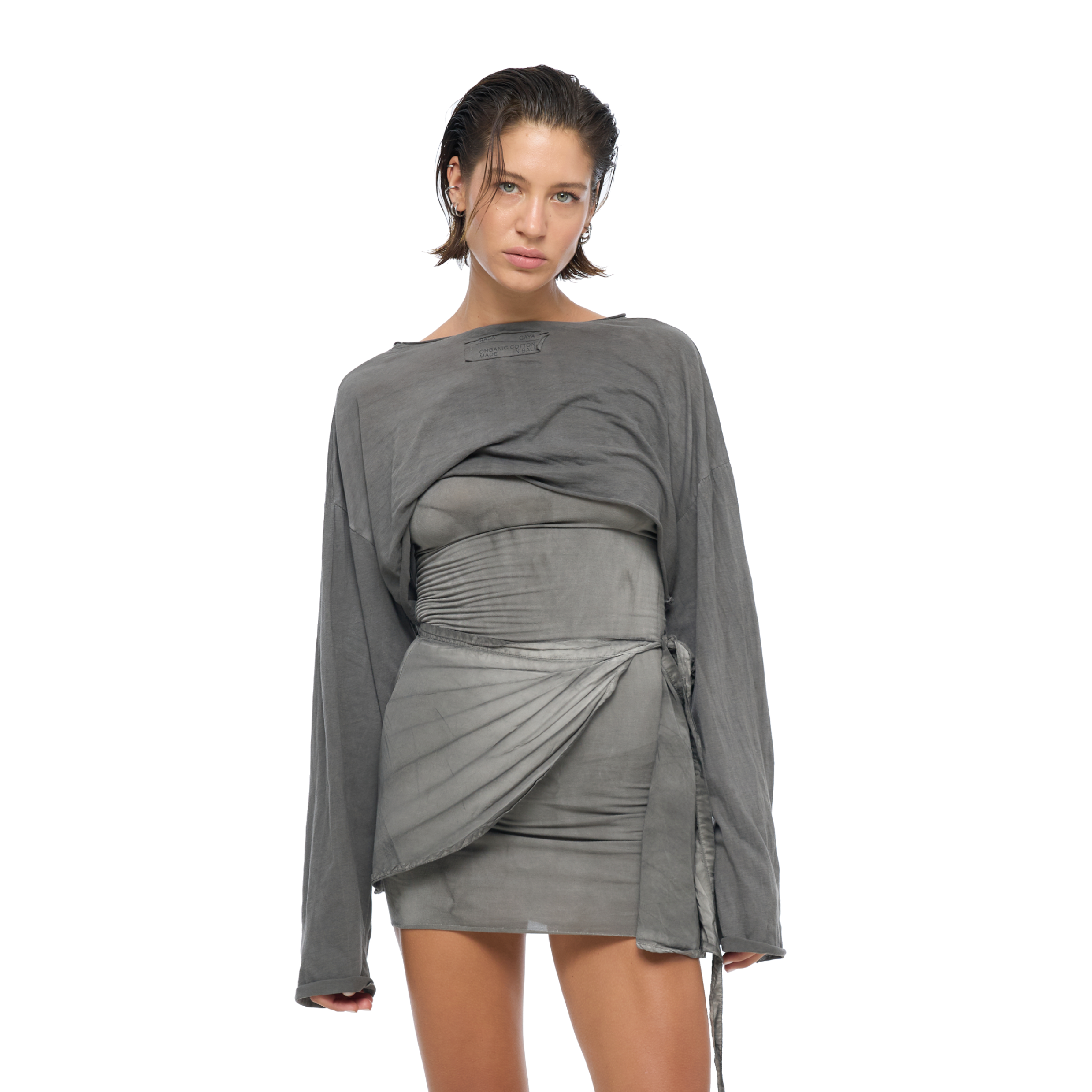 SKIRT FLOWER Marble Gray