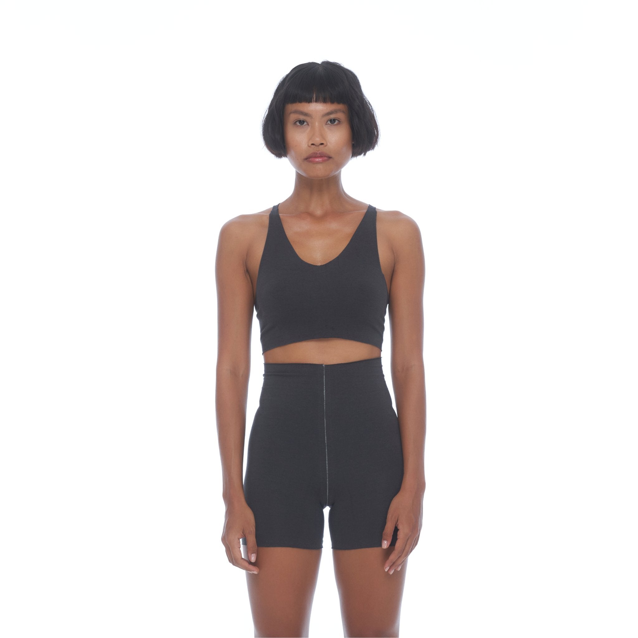 BIKE SHORT HIGH WAIST Dark Gray - RASA GAYA CLOTHES