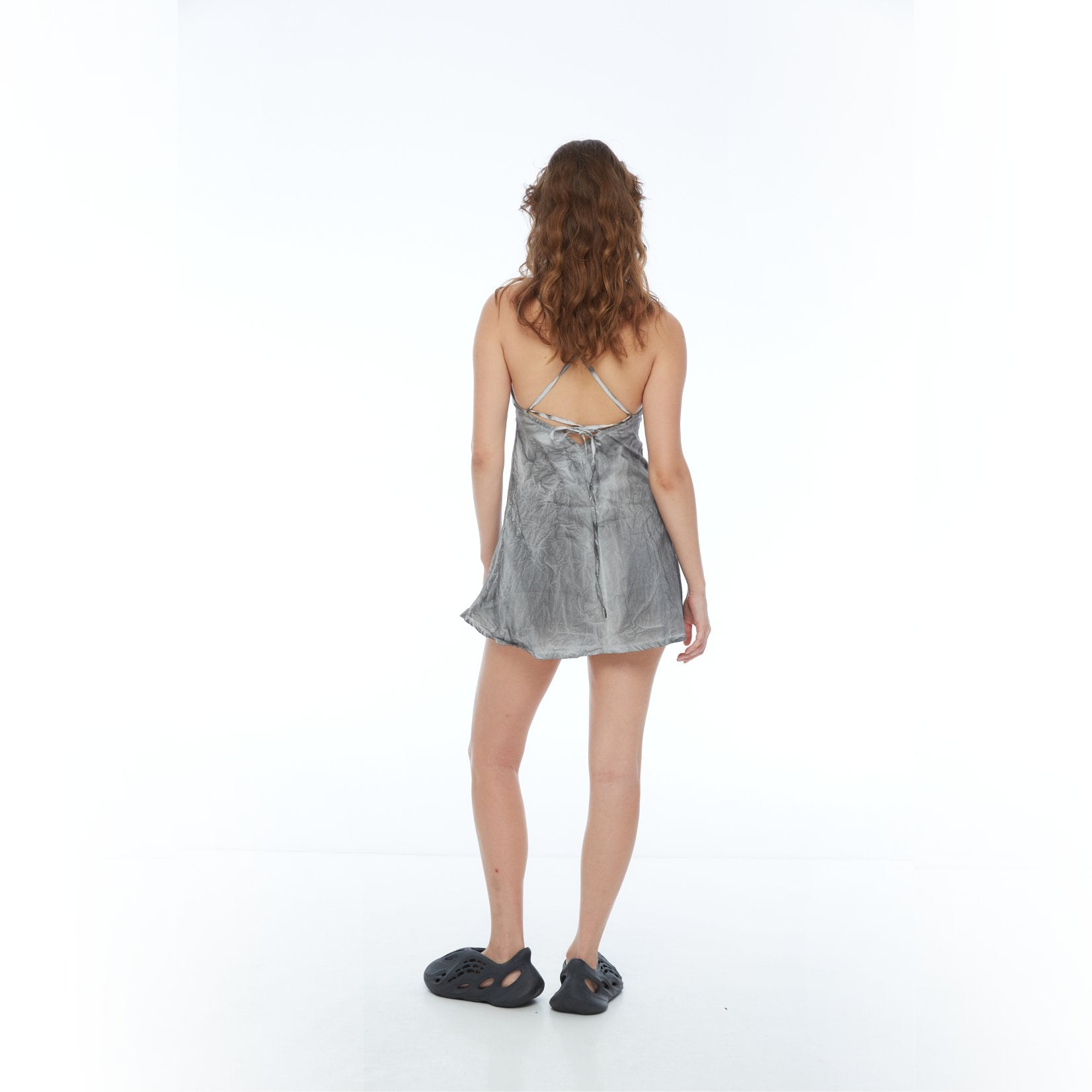 PRINCESS SHORT DRESS Marble Gray - RASA GAYA CLOTHES