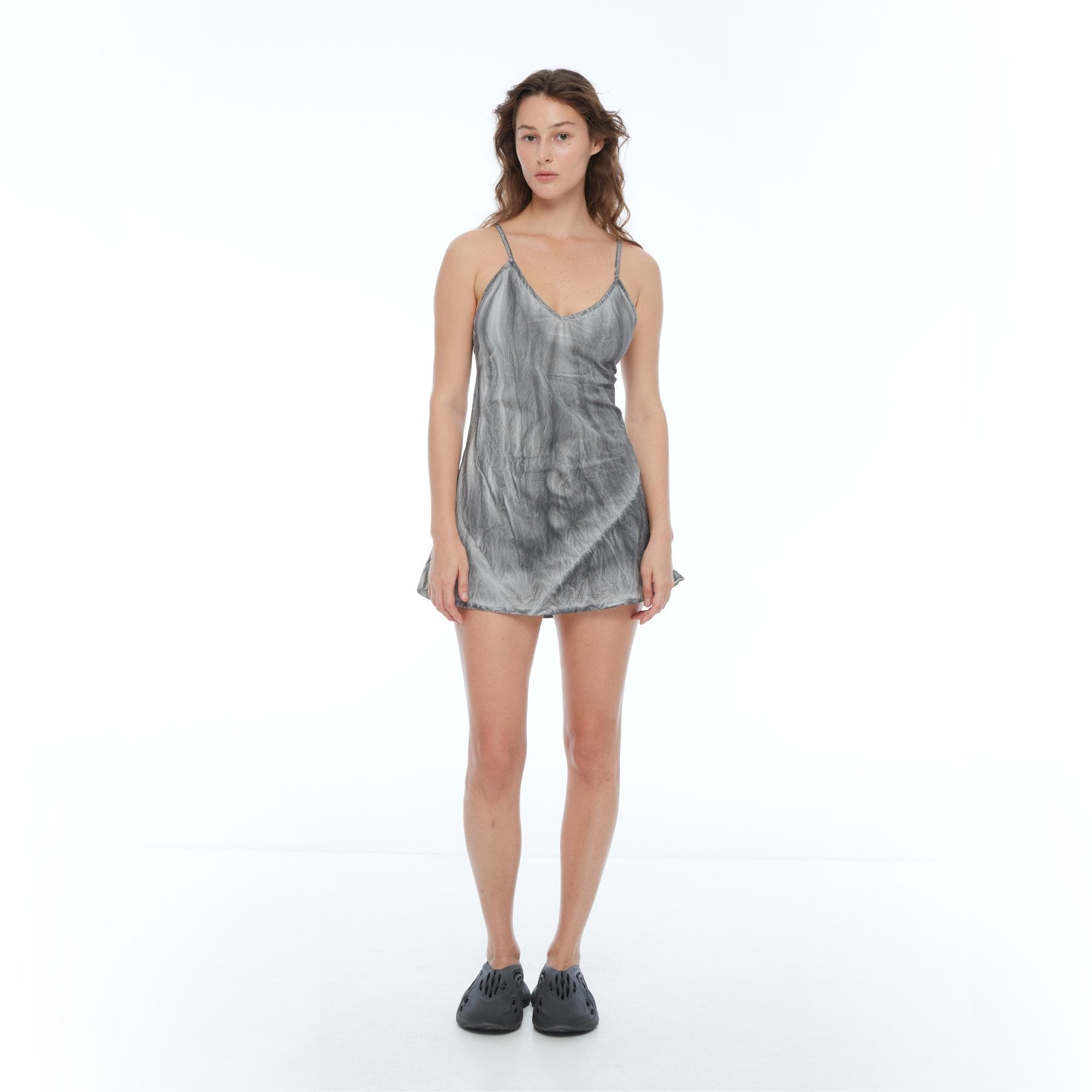 PRINCESS SHORT DRESS Marble Gray - RASA GAYA CLOTHES